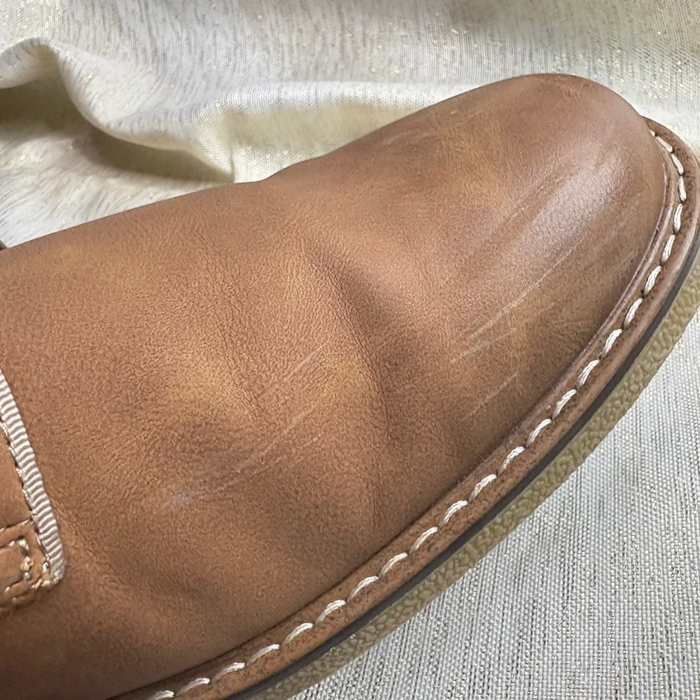 Dockers Mens Tan Leather Oxford Dress Shoes Lace Up Size 12M